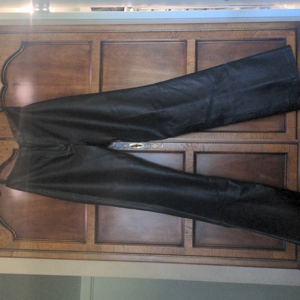 Wilson's Genuine Leather Vintage Black Boot Cut Pants Size 10
